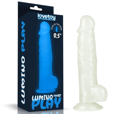 Dildo led giętkie duży penis podświetlany 21,5 cm